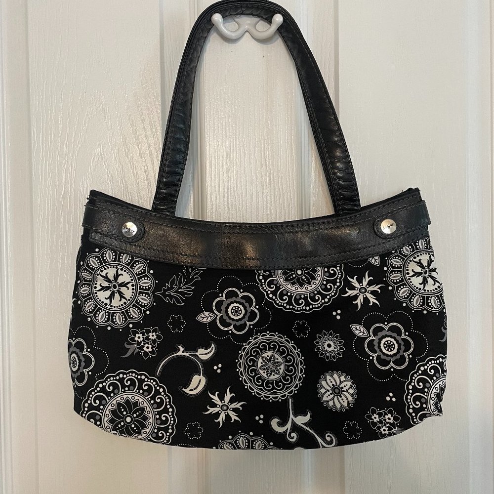 Thirty-One Black & White Floral Fabric Purse - NWOT. - Picture 1 of 4